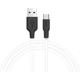 Дата кабель USB 2.0 AM to USB-C 1.0m 2 A silicone X21 black+white HOCO (6957531071402) - зображення 2