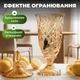 Лимонадница стеклянная с крышкой 2 л с краником на квадратной ножке с рельефом колотого льда компактная для барной стойки и кухни под соки компоты и воду с фруктами Янтарный - изображение 3