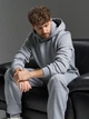 Теплий спортивний костюм на флісі штани та худі з капюшоном ISSA PLUS GN-571 3XL світло-сірий (issa2007682863167) - зображення 4