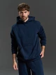 Теплий спортивний костюм на флісі штани та худі з капюшоном ISSA PLUS GN-571 XXL темно-синій (issa2007682863273) - зображення 4