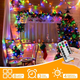 Рождественская гирлянда Ollny 20 м 200 LED, разноцветная, 8 режимов, пульт, таймер, IP44, питание от сети - изображение 4