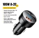 Автомобільний зарядний пристрій ESSAGER 105W QC3.0+PD3.0 Type-C в прикурювач авто на 3 виходи з дисплеєм та вольтметром - зображення 2
