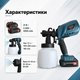 Аккумуляторный краскопульт BOXER BX-213 21 В 2 АКБ 2000 mAh бак 1200 мл 600 мл/мин 4 сопла 1–2,5 мм Краскораспылитель для краски лака эмали грунтовки - изображение 2