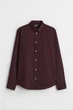 Сорочка slim fit H&M 976709010c20 L бордова (100015825) - зображення 6