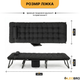 Раскладная кровать с мягким матрасом прочная LEOBRO 193 × 68 × 30 см черная с регулировкой спинки до 150 кг - изображение 7