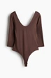 Боди-топ H&M 1260949003c70 M коричневое (100015378) - изображение 1