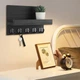 Деревянный ключник с полкой и 5 крючками KeyShelf, черный - изображение 3
