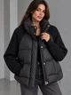 Куртка жіноча YZY 30790 oversize з в’язаними рукавами демісезонна one size чорна - зображення 1