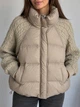 Куртка жіноча YZY 30790 oversize з в’язаними рукавами демісезонна one size бежевий - зображення 5