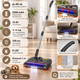 Акумуляторний електровіник Cordless 15 Вт бездротовий віник 2500 мА·год електрична щітка для підлоги до 65 хв електровіник з контейнером 300 мл 4 LED для прибирання пилу крихт волосся шерсті - зображення 6