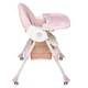 Стільчик для годування Kidoro One (ST-6540) Pink, з екошкіри на колесах - зображення 7