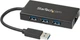 Hub USB Startech 3x USB-A 3.2 Gen 1 1x RJ-45 Black (ST3300GU3B) - obraz 1
