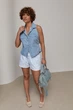 Жіночий джинсовий жилет на гудзиках LR25130r голубой ONE SIZE - изображение 3