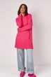 Жіноча в'язана туніка oversize з розрізами з боків LR0270r фуксия ONE SIZE - изображение 3
