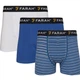 Набор мужских боксеров трусов Farah Underwear Boxer Shorts 3 шт в наборе, размер M, белые, синие, полоска - изображение 1