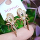 Сережки Xuping довжина 2.7см ширина 1.4см медичне золото позолота 18К с960 - зображення 1