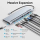 Док-станція USB3.1 Type-C --> HDMI/VGA/USB3.0x3/RJ45/SD/TF/TRRS 3.5mm/PD 100W Vention 11in1 - изображение 4