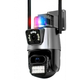 Уличная охранная WIFI камера видеонаблюдения Dual Lens Поворотная камера с сиреной P11 - изображение 2