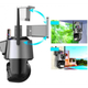 Уличная охранная WIFI камера видеонаблюдения Dual Lens Поворотная камера с сиреной P11 - изображение 4