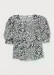 Блуза жіноча H&M 060894141_whiteblack XS Білий-чорний (6666000362544) - зображення 6