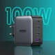 Мережевий зарядний пристрій UGREEN Nexode CD226 GaN 100W 3xUSB-C USB-A PD 3.0 QC 4.0 Black (40747) - изображение 2