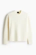 Джемпер вязаный для мужчины H&M Loose fit 0665287-8 M молочный - изображение 1