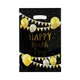Пакети для солодощів 16х25 см Happy birthday з тисненням фольгою Упаковка 10 штук Чорний - изображение 2
