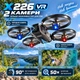 Детская радиоуправляемая игрушка X226 с 4K HD камерой, 2 камерами, удержанием высоты, пультом с экраном 4,5", 2 аккумуляторами, до 26 минут игры, черная - изображение 2