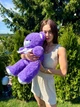 М'яка іграшка BigMishki плюшевий ведмедик Томмі 65 фіолетовий - зображення 2