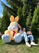 Велика м'яка іграшка BigMishki плюшевий зайка 200 см Бежевий - зображення 8