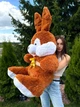 Велика м'яка іграшка BigMishki плюшевий зайка 130 см Коричневий - зображення 2