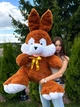 Велика м'яка іграшка BigMishki плюшевий зайка 130 см Коричневий - зображення 3