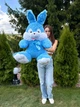 Большая мягкая игрушка BigMishki плюшевый зайка 100 см Голубой - изображение 8