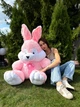 Большая мягкая игрушка BigMishki плюшевый зайка 130 см Розовый - изображение 5