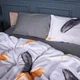 Простынь Сатин 22-1381 Black and Feathered 150*220 - изображение 3