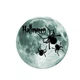 Фосфорная наклейка на Хэллоуин Луна с пауками и надписью Halloween 30 см салатовый - изображение 4