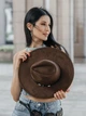 Капелюх Федора з широкими полями замшевий з ремінцем (унісекс) COUNTRY коричневий - зображення 5