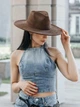 Шляпа Федора с широкими полями замшевая (унисекс) STETSON коричневая - изображение 5