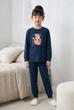 Трикотажная пижама для девочки 110-116 см (4-6Y) Lily&Dan, темно-синий - изображение 1