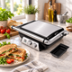 Электрогриль Domotec R-2684 2000 Вт 280°C контактный с антипригарным покрытием раскрытием 180° регулировкой температуры для стейков мяса рыбы овощей сэндвичей - изображение 6