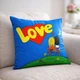 Подушка з принтом 40х40 см Love is (синя) - зображення 1