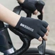 Велосипедные перчатки без пальцев BIKEBROS для горных и шоссейных велосипедов, амортизирующие, летние, черные, размер M. - изображение 5