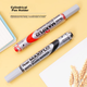 Маркери для білих дошок Pentel, рідкі чорнила з прямим потоком для електронних білих дошок, великий наконечник MWL5S чорний, упаковка з 5 штук - зображення 7