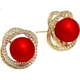 Серьги-гвоздики Qlady Rose Red Silver для женщин, 2024 год. Элегантный, высококачественный дизайн, легкие и роскошные украшения для ушей, новогодние серьги, подарок на день рождения. - изображение 2
