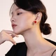 Серьги-гвоздики Qlady Rose Red Silver для женщин, 2024 год. Элегантный, высококачественный дизайн, легкие и роскошные украшения для ушей, новогодние серьги, подарок на день рождения. - изображение 7