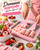 Аппарат для приготовления рулетов из мороженого, мороженица UKC Ice Cream Maker Instant с 2 лопатками, розовый - изображение 2