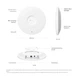 Точка доступа TP-LINK EAP772 Wi-Fi 7 9335 Мбит/с 1x2,5GE 32,5x220x220 мм Белая - изображение 4