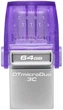 Накопитель Kingston 64GB USB 3.2 Type-A Gen1 + Type-C DT microDuo 3C R200MB/s - изображение 1