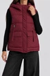 Жилет женский однотонный с капюшоном бордовый 244R9831 AGER 2XL - изображение 1