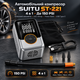 Автомобильный компрессор SUITU ST-221 4 в 1, 150 PSI – аккумуляторный насос для шин с цифровым манометром, LED-фонарем и USB Type-C, серый - изображение 1